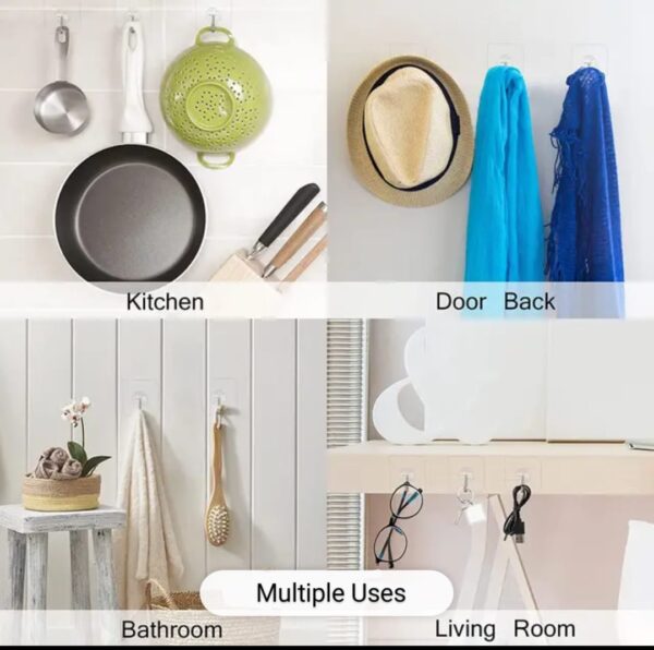 Transparent Adhesive Wall Hooks - Damage-Free and Versatile - Image 12