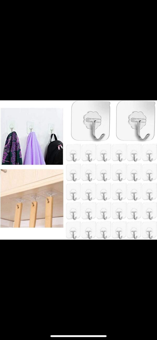 Transparent Adhesive Wall Hooks - Damage-Free and Versatile - Image 11