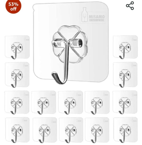 Transparent Adhesive Wall Hooks - Damage-Free and Versatile - Image 2