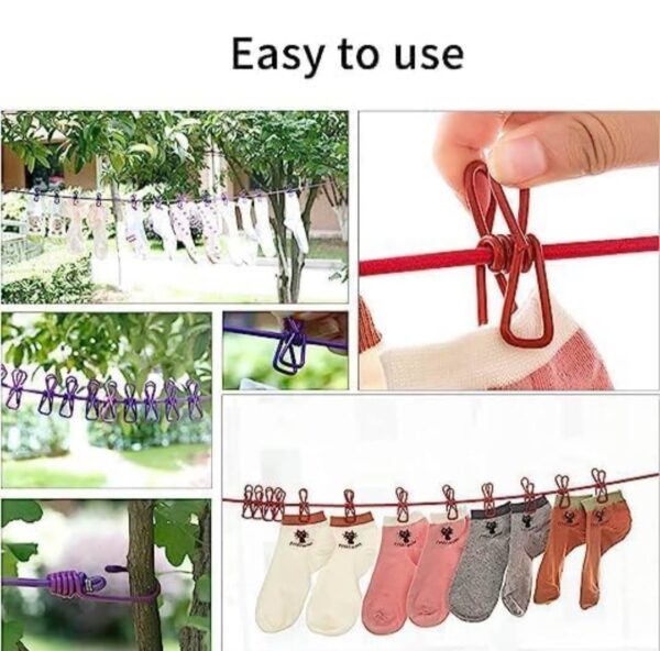 Clothesline with 12 Clips - Image 5
