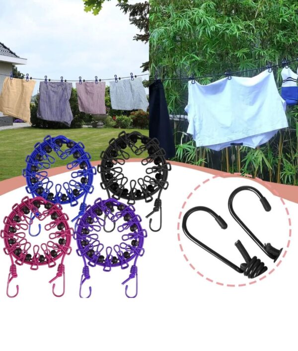 Clothesline with 12 Clips - Image 3