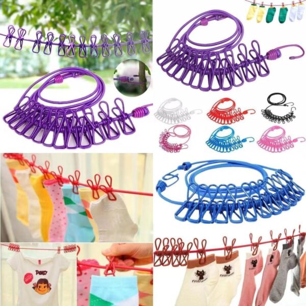 Clothesline with 12 Clips - Image 2